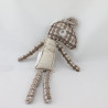 Doudou souris marron beige carreaux pois VERTBAUDET