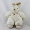 Doudou lapin blanc beige coeurs fleurs TARTINE ET CHOCOLAT