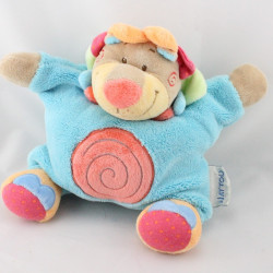 Doudou semi plat lion beige bleu rouge orange NATTOU