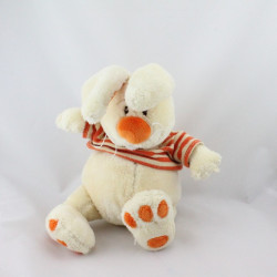 Doudou lapin blanc orange rayé ANNA CLUB PLUSH