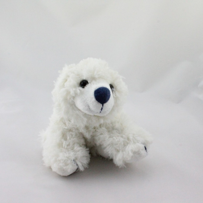 Doudou ours polaire blanc bleu marine GIPSY