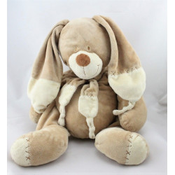 Doudou lapin beige écru avec écharpe NICOTOY