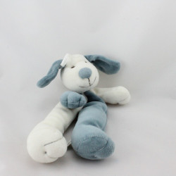 Doudou pantin chien blanc bleu CMP