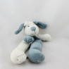 Doudou pantin chien blanc bleu CMP