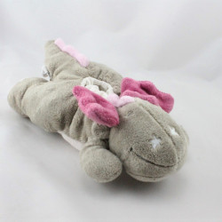 Doudou dragon gris rose Victoria et Lucie NOUKIE'S