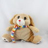 Doudou lapin beige marron écharpe SANDY