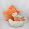 Doudou musical étoile vache orange sur lune GIPSY