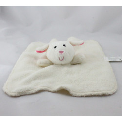 Doudou plat mouton blanc rose TOMAWAK EDITIONS