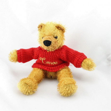 Doudou et compagnie ours beige pull rouge Timou