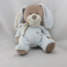 Doudou lapin beige bleu NICOTOY 30 cm