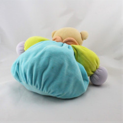 Doudou ours patapouf bleu vert coccinelle KALOO