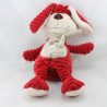 Doudou velours lapin rouge blanc beige TEX BABY