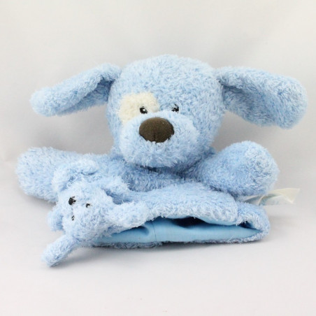 Doudou marionnette chien bleu bébé KIMBALOO