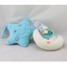 Doudou musical étoile lapin bleu blanc sur lune GIPSY