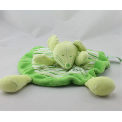 Doudou plat rond souris verte TIAMO COLLECTION