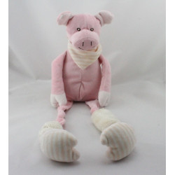 Doudou cochon rose aux longues pattes LES PETITES MARIE