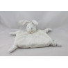 Doudou plat lapin blanc gris PERLE KALOO