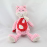 Doudou velours chat rose rouge BENGY