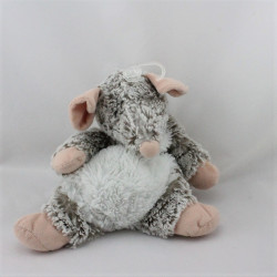 Doudou souris grise beige blanc NICOTOY
