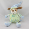 Doudou musical chien vert bleu pommes GIPSY