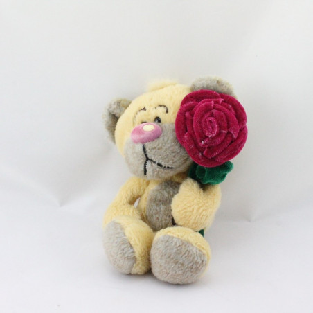 Doudou ours Pimboli avec rose DIDDL