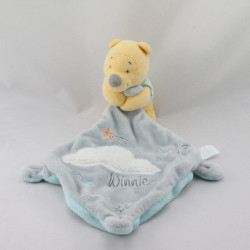 Doudou Winnie l'ourson avec mouchoir gris bleu nuage DISNEY 