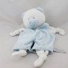 Doudou plat ours blanc bleu salopette ANNA CLUB PLUSH