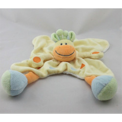 Doudou plat girafe vache jaune bleu vert orange NATTOU