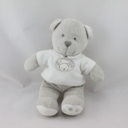 Doudou ours blanc gris NICOTOY