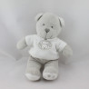 Doudou ours blanc gris NICOTOY