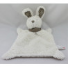 Doudou plat lapin blanc bandanas beige NICOTOY
