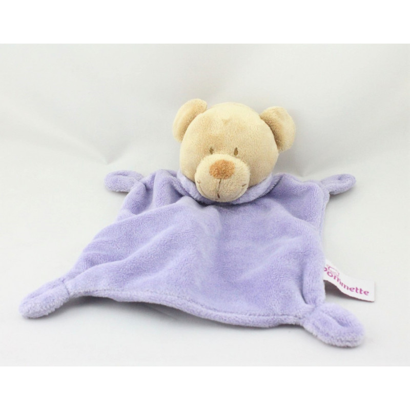 Doudou plat ours mauve POMMETTE