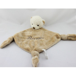 Doudou plat ours beige CARRE BLANC