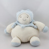 Doudou boule lutin arlequin blanc bleu PRISCILLA LARSEN