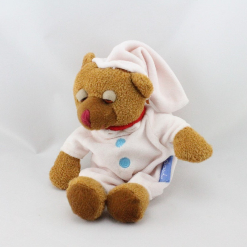 Doudou ours brun pyjama rose DOUDI