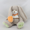 Doudou lapin beige vert orange INFLUX