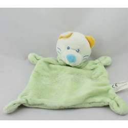Doudou plat chat vert rayé  NICOTOY