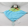 Doudou plat chien vert bleu pois ours brodé MOTS D'ENFANTS