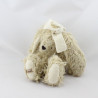 Peluche lapin beige noeud blanc BUKOWSKI 