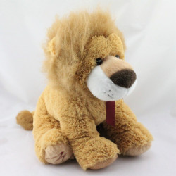 Grand doudou peluche lion beige marron MARIONNAUD