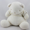 Doudou ours blanc rayures jaune Bébé tendresse NOUNOURS