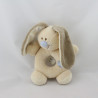 Doudou hochet lapin beige nez bleu Bloupi JOLLYBABY