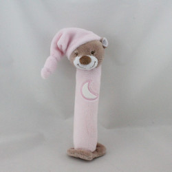 Doudou ours rose baton pouet pouet NATTOU BOUTCHOU