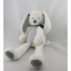 Doudou lapin blanc gris TAPE A L'OEIL