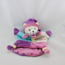 Doudou et compagnie marionnette chat rose violet bleu tipi