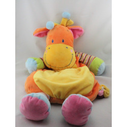 Doudou range pyjama girafe orange jaune rayures NICOTOY