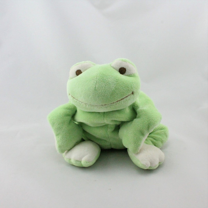 Doudou grenouille verte foulard bleu NOUKIE'S 