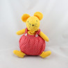 Doudou musical souris boule jaune rouge pois SUCRE D'ORGE