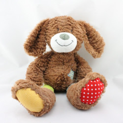 Doudou lapin marron vert bleu rouge jaune étoiles pois NICOTOY