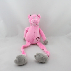 Doudou cochon rose aux longues pattes LES PETITES MARIE 48 cm